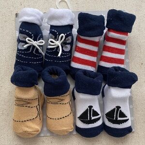 Nautical Baby Socks Set - Navy, Red, and Tan New with tags